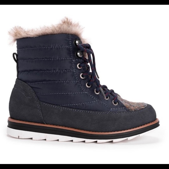 Muk Luks Navy Sigrid Boot - Picture 2 of 5